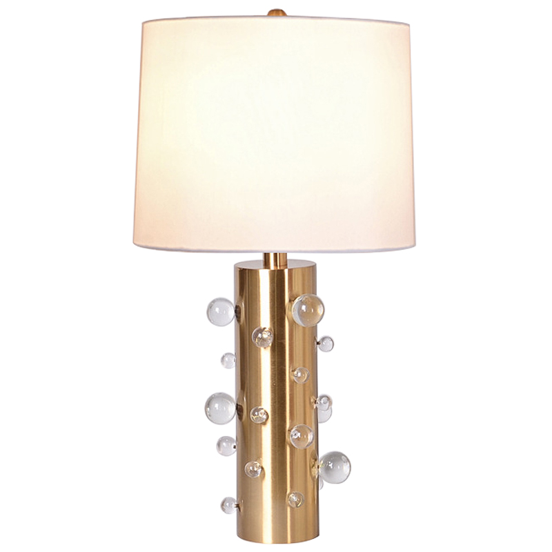 Настольная лампа с абажуром Cantrell Table Lamp Glass Золотой Бежевый Прозрачное Стекло в Твери | Loft Concept 