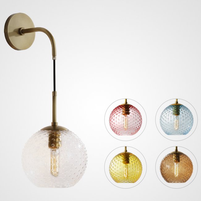 Бра FINNAR WALL Lamp Латунь Прозрачный Розовый (Rose) Желтый Голубой Янтарь (Amber) Бра FINNAR WALL Lamp Латунь Прозрачный Розовый (Rose) Желтый Голубой Янтарь (Amber) в Твери | Loft Concept