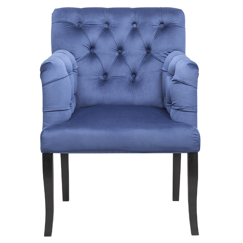 Кресло Addison Chic Armchair deep blue velour Синий Черный Кресло Addison Chic Armchair deep blue velour Синий Черный в Твери | Loft Concept