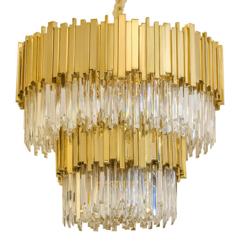 Круглая многоярусная люстра Luxxu Modern Cascade Chandelier Gold Metal Glass Золотой Прозрачное Стекло Круглая многоярусная люстра Luxxu Modern Cascade Chandelier Gold Metal Glass Золотой Прозрачное Стекло в Твери | Loft Concept