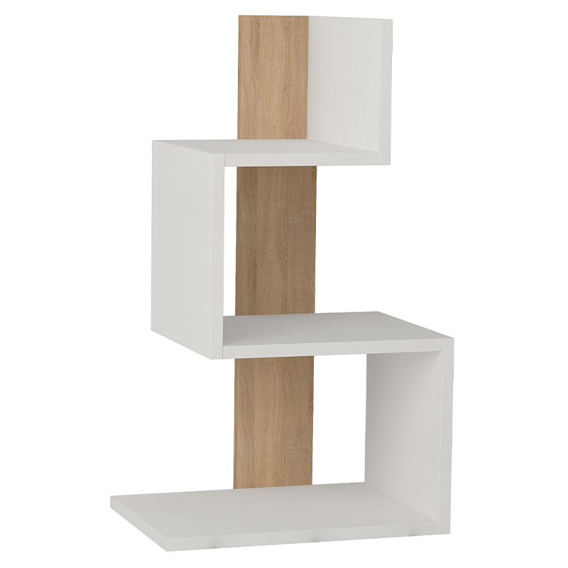 Стол приставной трехъярусный белого цвета ROSIE SIDE TABLE WHITE OAK Белый Древесина Стол приставной трехъярусный белого цвета ROSIE SIDE TABLE WHITE OAK Белый Древесина в Твери | Loft Concept