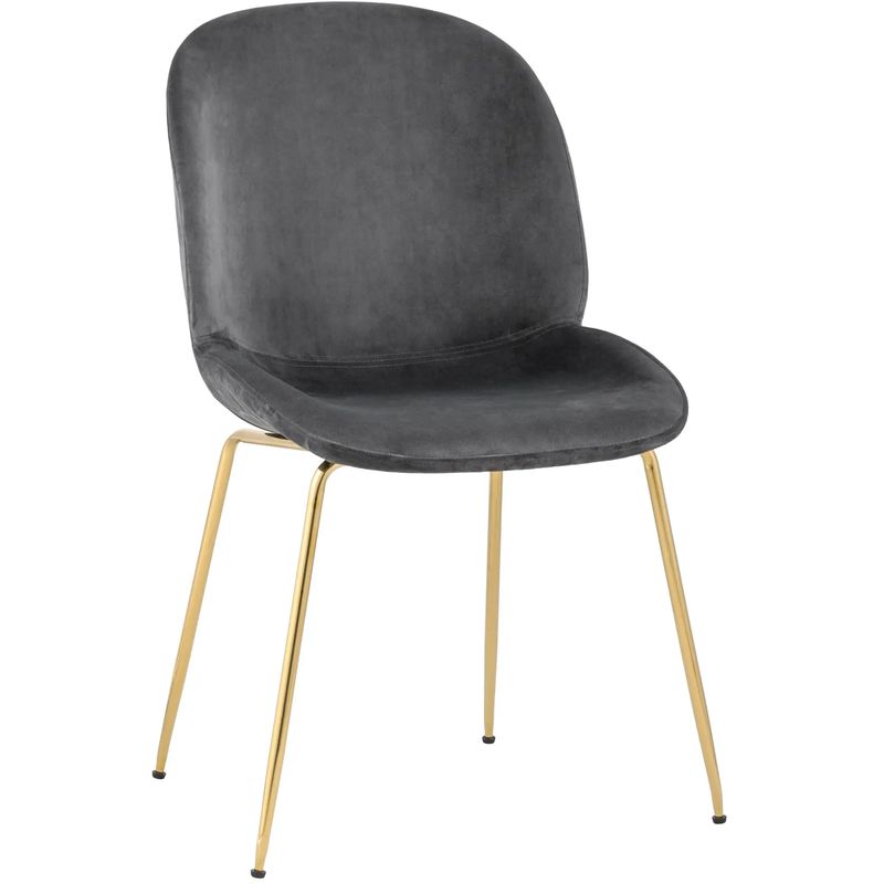 Стул Серый Велюр Vendramin Chair Серый Золотой Стул Серый Велюр Vendramin Chair Серый Золотой в Твери | Loft Concept
