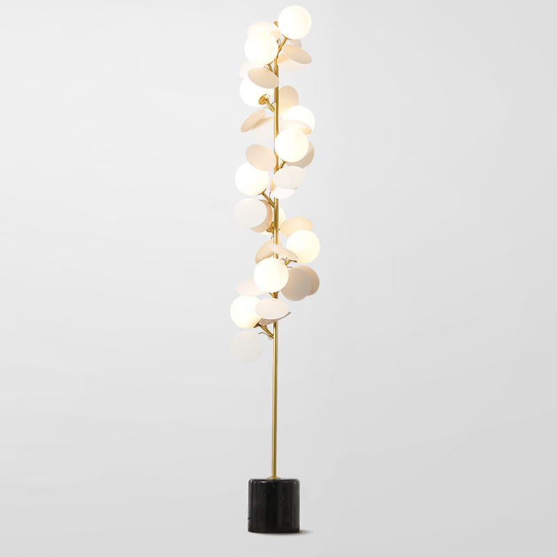Торшер MATISSE Floor Lamp Белое матовое стекло Золотой Черный Белый Мокко в Твери | Loft Concept 