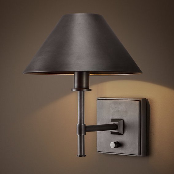 Бра RH Petite Candlestick SCONCE Aged steel Графит в Твери | Loft Concept 