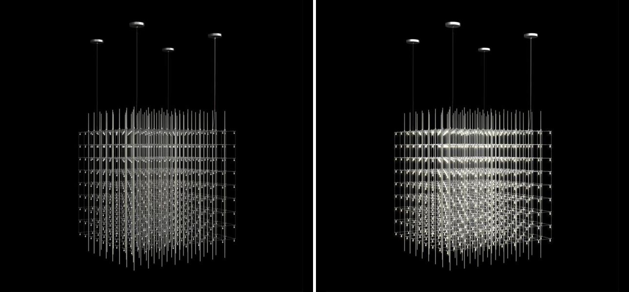 Светодиодная Люстра Куб Universe Square Glass by Quasar 85 см - фото