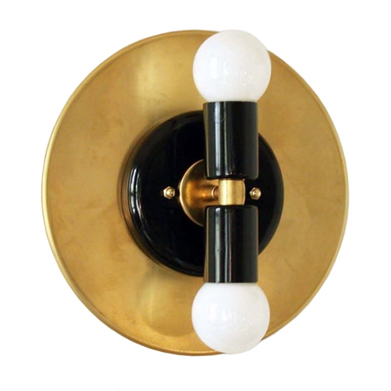Modern Wall Double Sconce Gold Black Глянцевое золото Черный Modern Wall Double Sconce Gold Black Глянцевое золото Черный в Твери | Loft Concept
