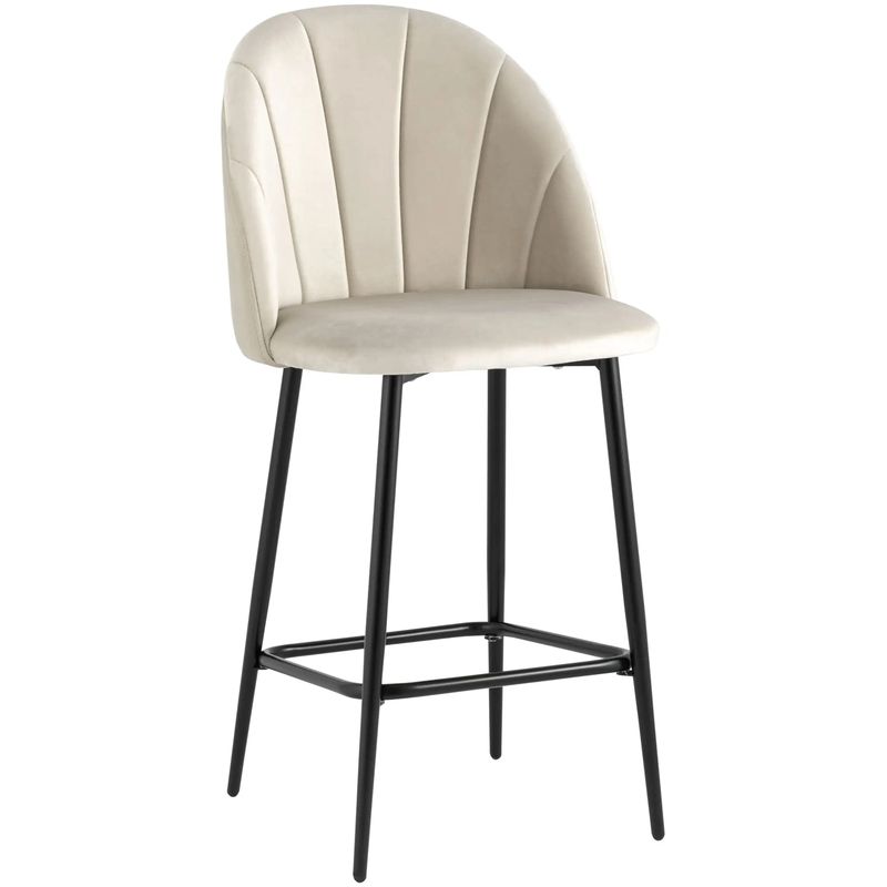 Барный Стул Balsari S Chair Молочный Велюр Молочный Черный Барный Стул Balsari S Chair Молочный Велюр Молочный Черный в Твери | Loft Concept