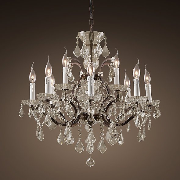 Люстра 19TH C. ROCOCO IRON & CLEAR CRYSTAL 12 Прозрачное Стекло Бурая ржавчина Люстра 19TH C. ROCOCO IRON & CLEAR CRYSTAL 12 Прозрачное Стекло Бурая ржавчина в Твери | Loft Concept