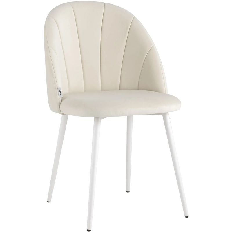 Стул Balsari S Chair Молочный Велюр Белые ножки Молочный Белый Стул Balsari S Chair Молочный Велюр Белые ножки Молочный Белый в Твери | Loft Concept