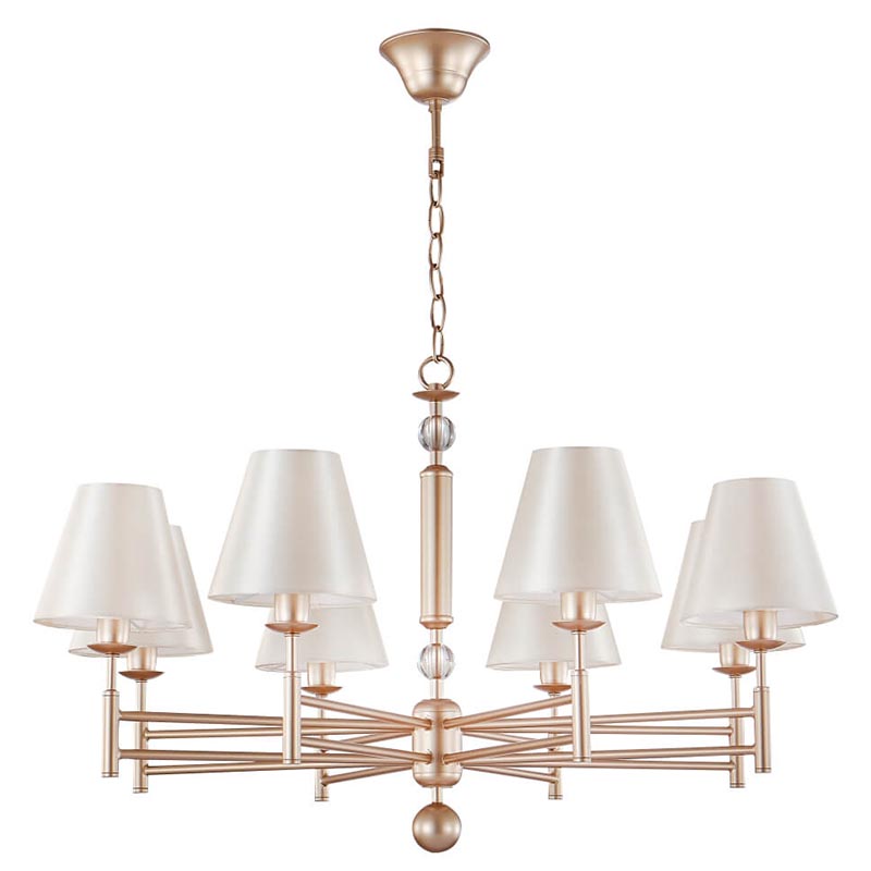 Люстра Sharma Chandelier 8 Золотой Бежевый Люстра Sharma Chandelier 8 Золотой Бежевый в Твери | Loft Concept