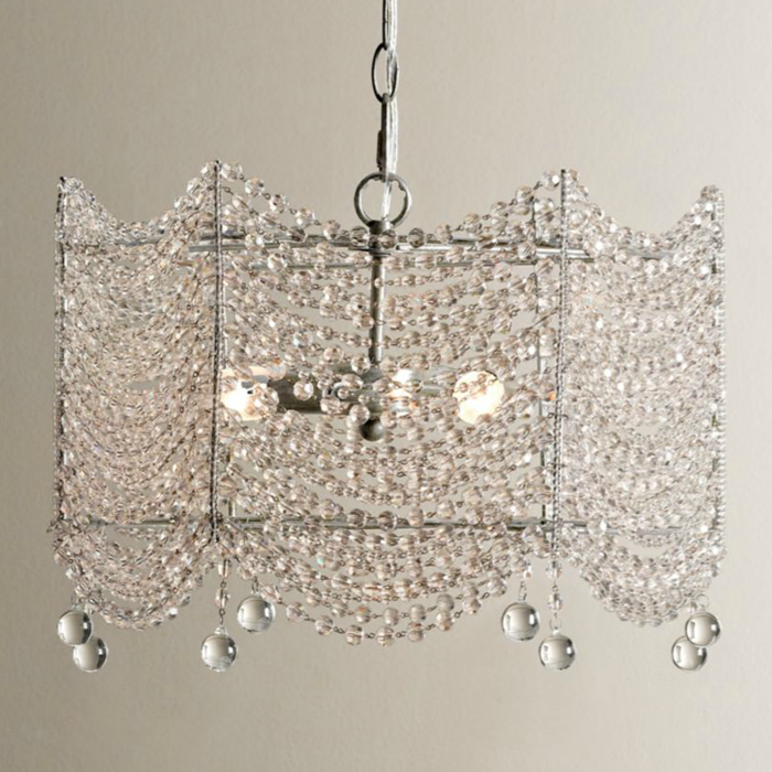 Люстра Clear Crystal French Pendant Lamp Серебряный Люстра Clear Crystal French Pendant Lamp Серебряный в Твери | Loft Concept