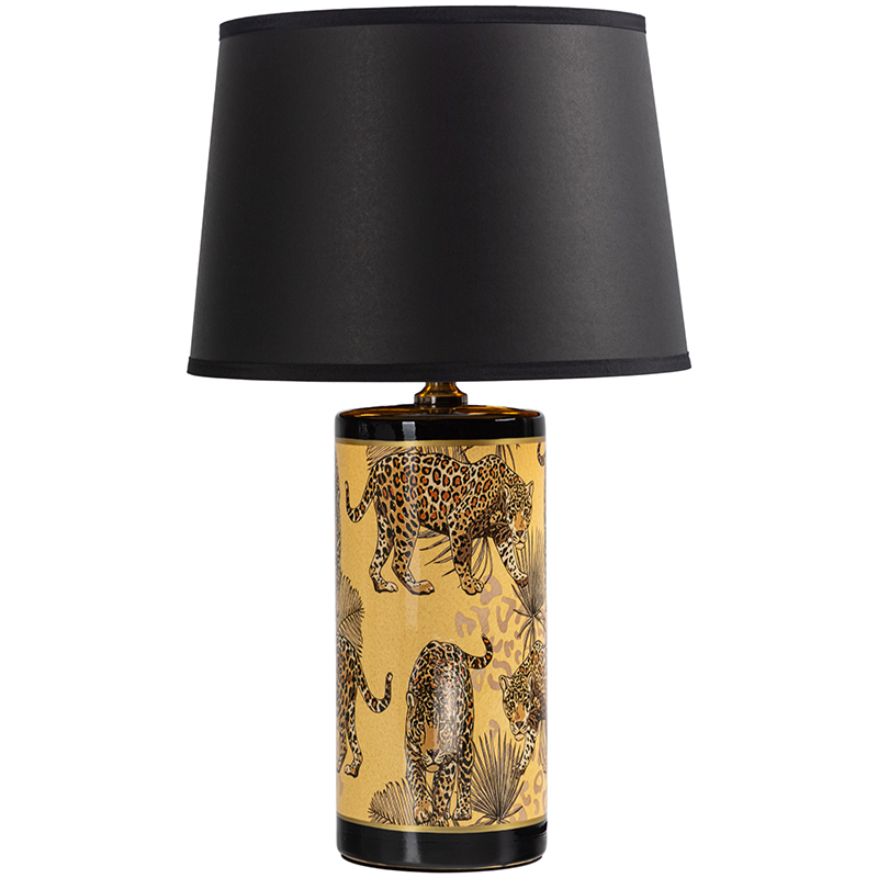 Настольная лампа с абажуром Leopard Lampshade Black Желтый Черный Настольная лампа с абажуром Leopard Lampshade Black Желтый Черный в Твери | Loft Concept