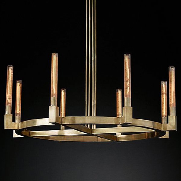 Люстра RH CANELLE Round Chandelier 8 Modern Brass Латунь Люстра RH CANELLE Round Chandelier 8 Modern Brass Латунь в Твери | Loft Concept