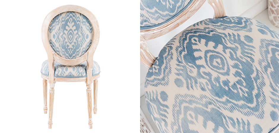 Мягкий стул со светло-голубым узором Ikat Pattern 2 Мягкий стул со светло-голубым узором Ikat Pattern 2 - Loft-Concept в Твери