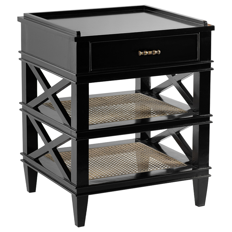 Тумба Jacqueline Wicker Shelves Бежевый Черный Тумба Jacqueline Wicker Shelves Бежевый Черный в Твери | Loft Concept