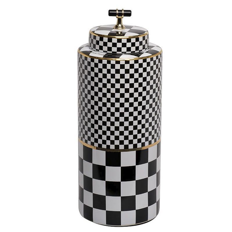 Ваза Chess Vase 37 Черный Белый Золотой Ваза Chess Vase 37 Черный Белый Золотой в Твери | Loft Concept