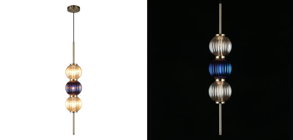 Подвесной светильник Shell Beads с цветным стеклом Подвесной светильник Shell Beads с цветным стеклом - Loft-Concept в Твери