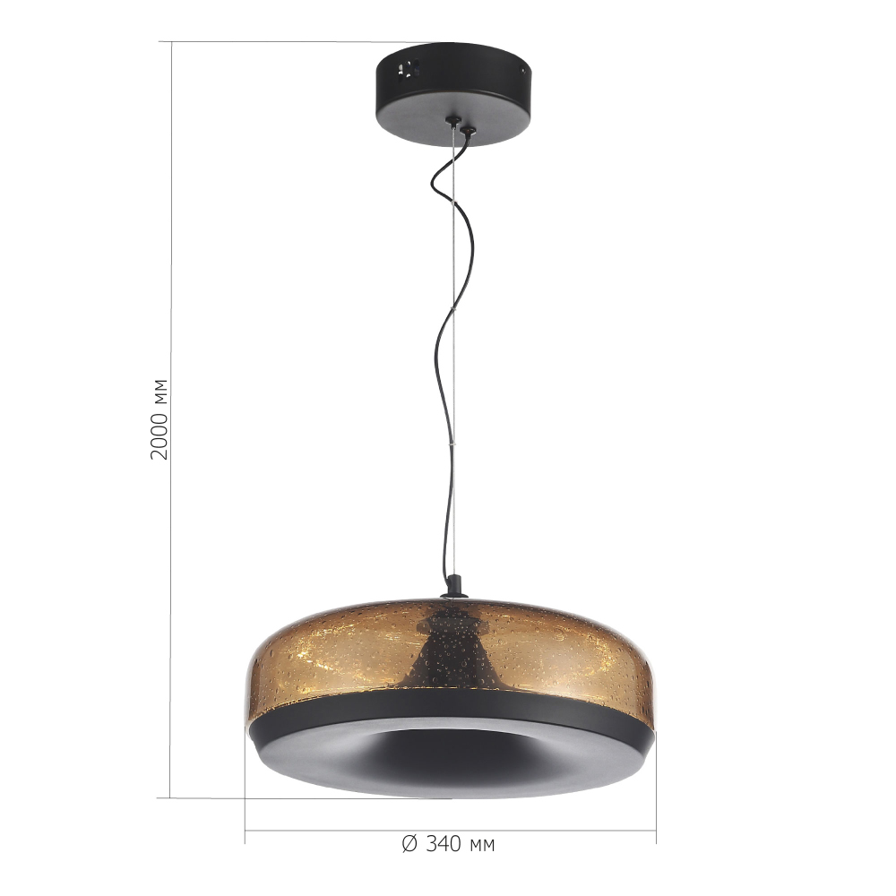 Подвесной светильник с стеклянным плафоном LED 42W 3000K Glass Textured Lampshade в Твери