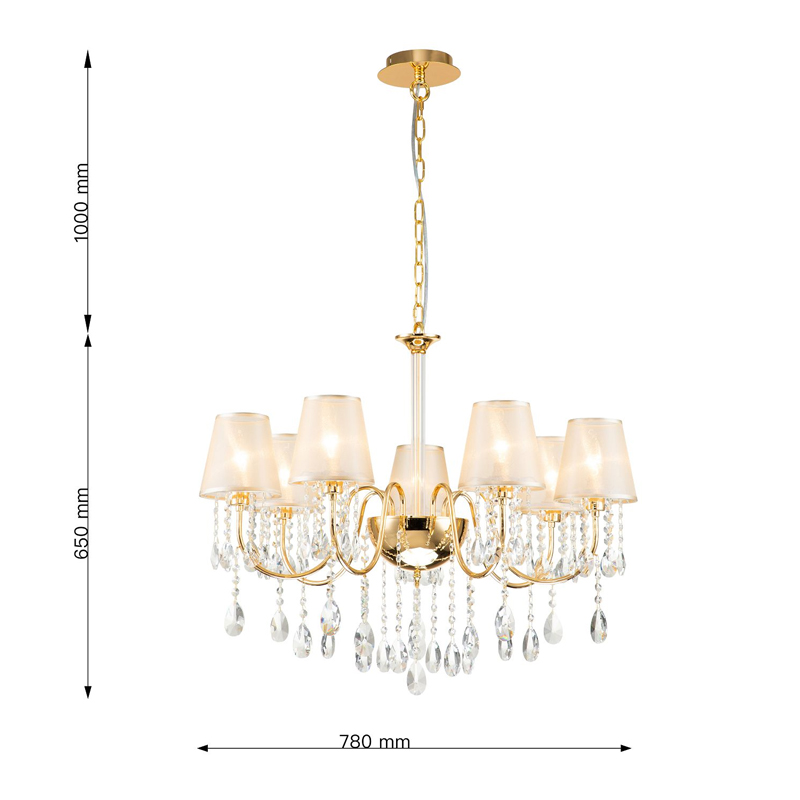Люстра золотого цвета с хрустальным декором Dainty Light Люстра золотого цвета с хрустальным декором Dainty Light в Твери