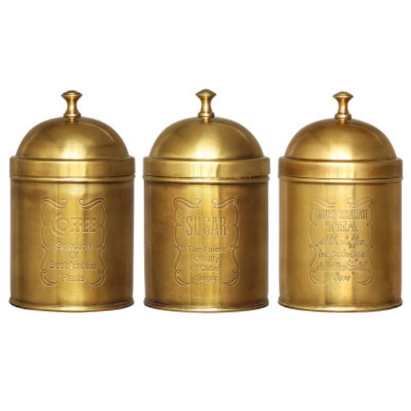 Набор банок Kitchen Canister Sets Brass Латунь Набор банок Kitchen Canister Sets Brass Латунь в Твери | Loft Concept