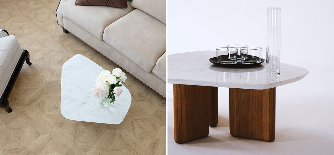 Столик кофейный белая столешница Duncan - фото №1