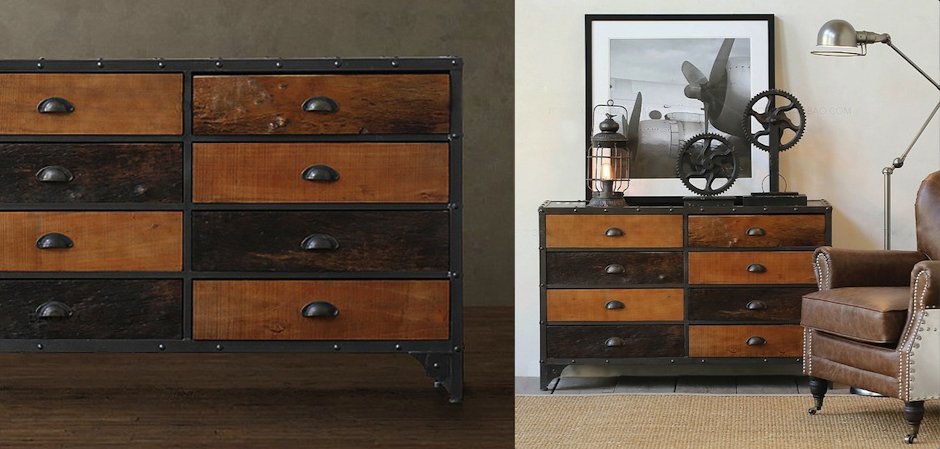 Комод в стиле Лофт Hurbor Loft Vintage Different Wood Комод в стиле Лофт Hurbor Loft Vintage Different Wood - Loft-Concept в Твери