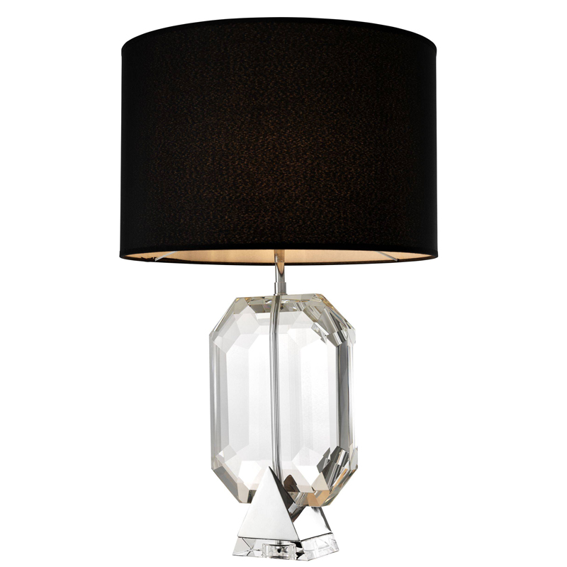 Настольная лампа Eichholtz Table Lamp Emerald Nickel & black Черный Никель Прозрачный Настольная лампа Eichholtz Table Lamp Emerald Nickel & black Черный Никель Прозрачный в Твери | Loft Concept