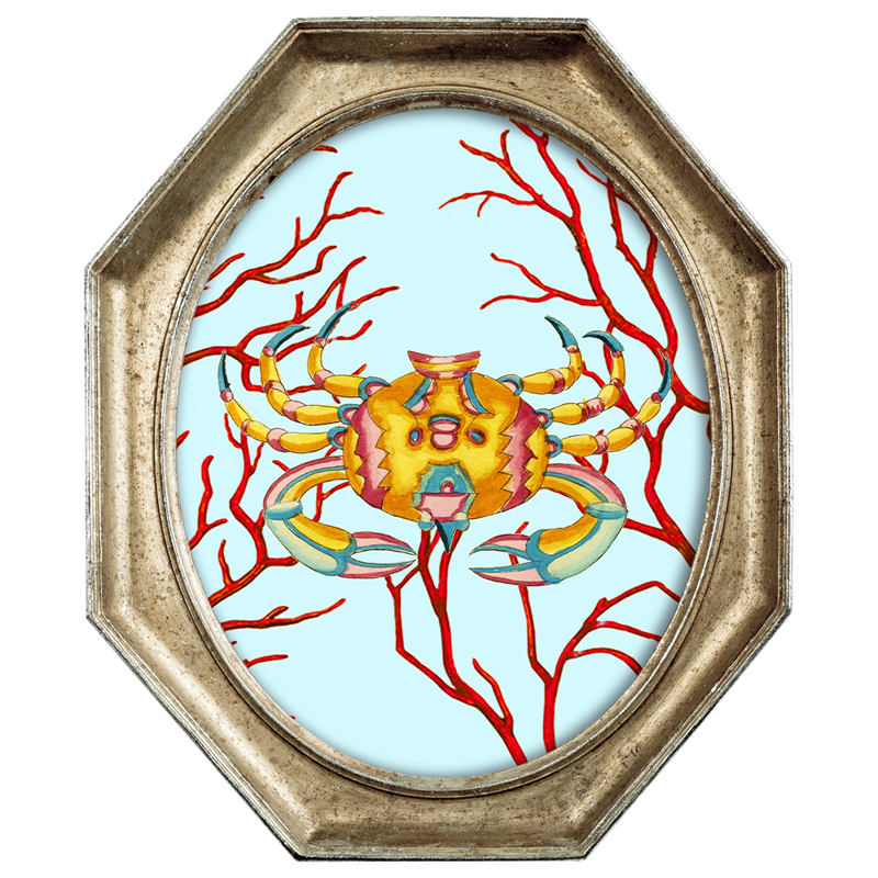 Картина Crab in Coral Мульти Золотой Картина Crab in Coral Мульти Золотой в Твери | Loft Concept