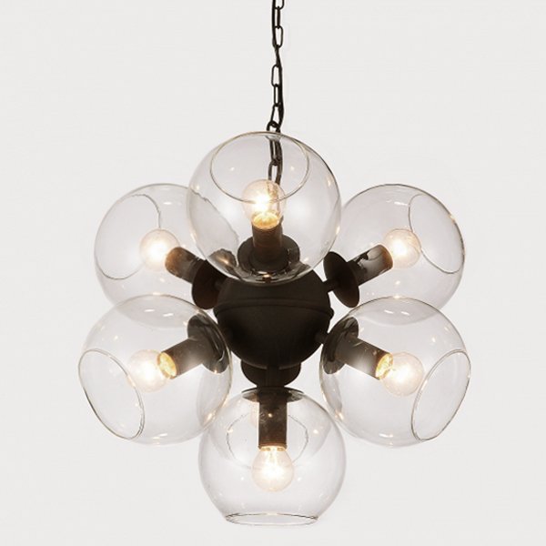 Люстра Sphere Cumulus Glass Chandelier 7 Черный в Твери | Loft Concept 