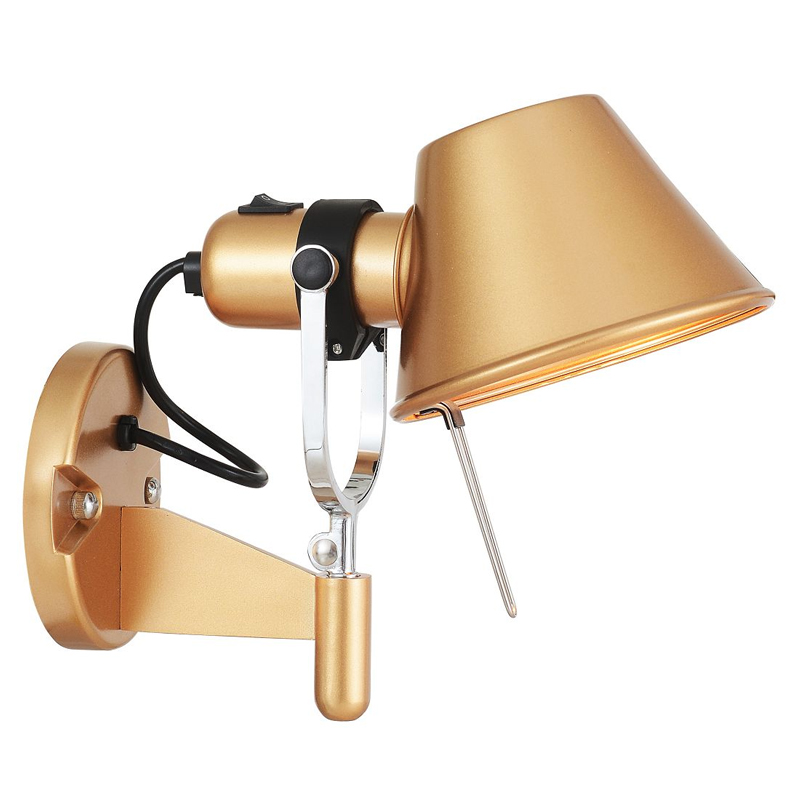 Бра золотого цвета с поворотным плафоном Artemide Золотой Хром Бра золотого цвета с поворотным плафоном Artemide Золотой Хром в Твери | Loft Concept
