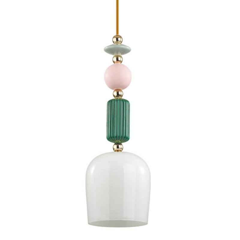 Подвесной светильник Iris hanging lamp candy green Белое матовое стекло Розовый пастельный Зеленый Подвесной светильник Iris hanging lamp candy green Белое матовое стекло Розовый пастельный Зеленый в Твери | Loft Concept