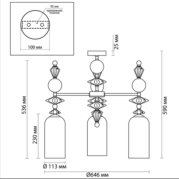 Люстра Iris Glass Chandelier candy 3 chrome Люстра Iris Glass Chandelier candy 3 chrome в Твери