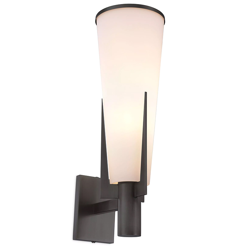 Бра Eichholtz Wall Lamp Dino Bronze Белое матовое стекло Черный Темная бронза Бра Eichholtz Wall Lamp Dino Bronze Белое матовое стекло Черный Темная бронза в Твери | Loft Concept