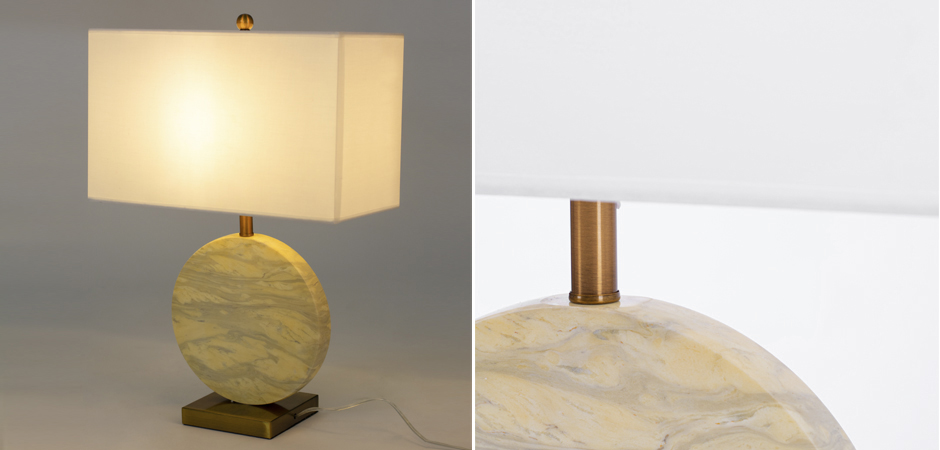 Настольная лампа Lua Grande Table Lamp beige marble Настольная лампа Lua Grande Table Lamp beige marble - Loft-Concept в Твери