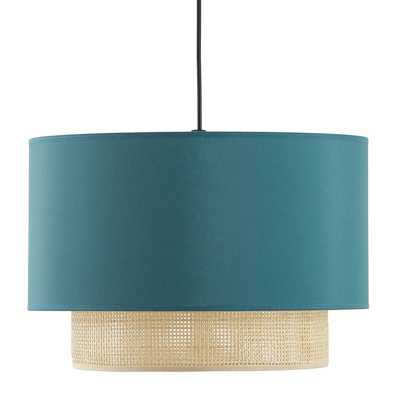 Подвесной светильник Ottar Wicker Turquoise lampshade Бежевый Бирюзовый Подвесной светильник Ottar Wicker Turquoise lampshade Бежевый Бирюзовый в Твери | Loft Concept