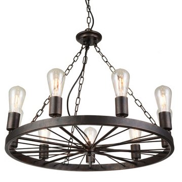 Подвесной светильник Loft Wheel Pendant 9 Коричневый винтаж Подвесной светильник Loft Wheel Pendant 9 Коричневый винтаж в Твери | Loft Concept