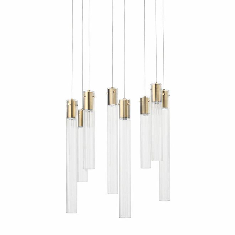 Люстра Jenae Glass Tubes Chandelier 8 Прозрачное Стекло Латунь Люстра Jenae Glass Tubes Chandelier 8 Прозрачное Стекло Латунь в Твери | Loft Concept