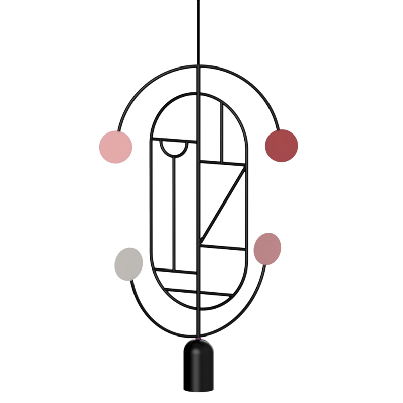 Подвесной Светильник Lines & Dots Home Adventures LDS04 Черный матовый Красный Розовый в Твери | Loft Concept 