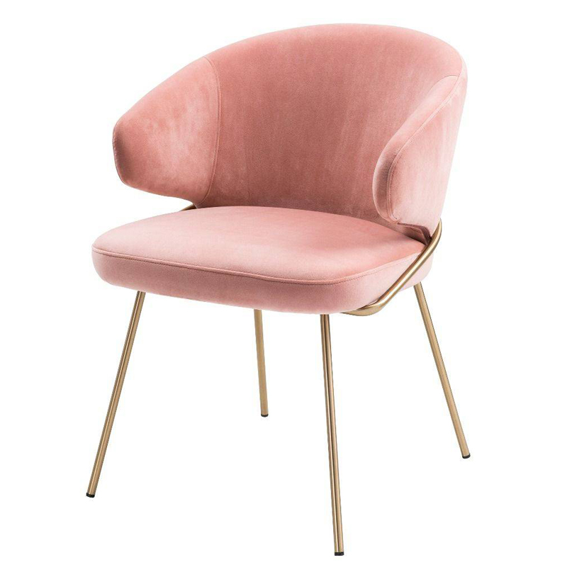 Стул Eichholtz Dining Chair Kinley nude Розовый пастельный Латунь Стул Eichholtz Dining Chair Kinley nude Розовый пастельный Латунь в Твери | Loft Concept