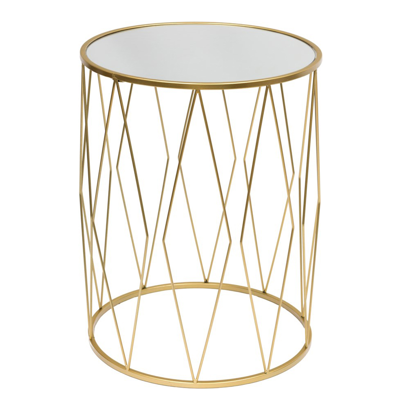 Приставной стол Geometric Interior Table белое стекло Золотой Белый Приставной стол Geometric Interior Table белое стекло Золотой Белый в Твери | Loft Concept