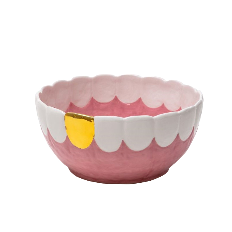 Блюдо Seletti Toothy Frootie Золотой Розовый Белый Блюдо Seletti Toothy Frootie Золотой Розовый Белый в Твери | Loft Concept