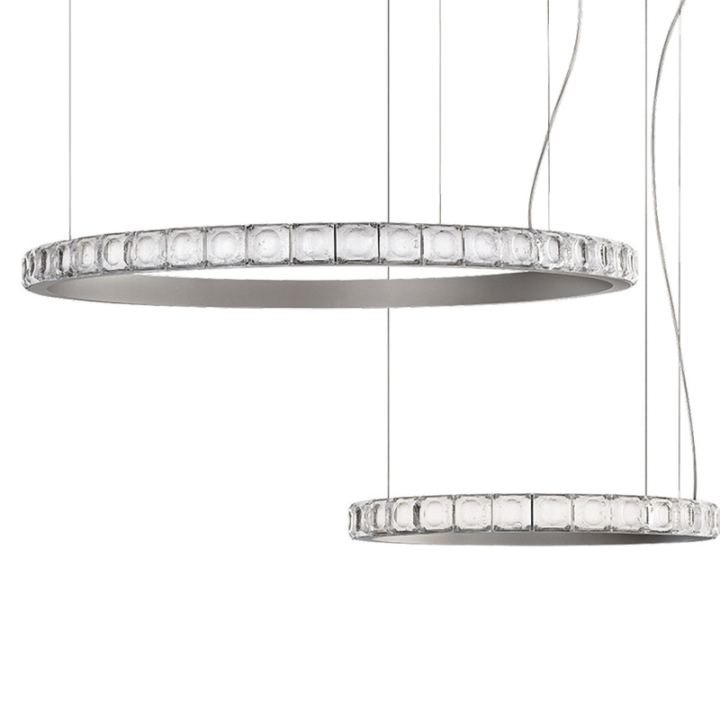 Люстра Ring horizontal silver chandelier Прозрачный Серебряный Люстра Ring horizontal silver chandelier Прозрачный Серебряный в Твери | Loft Concept