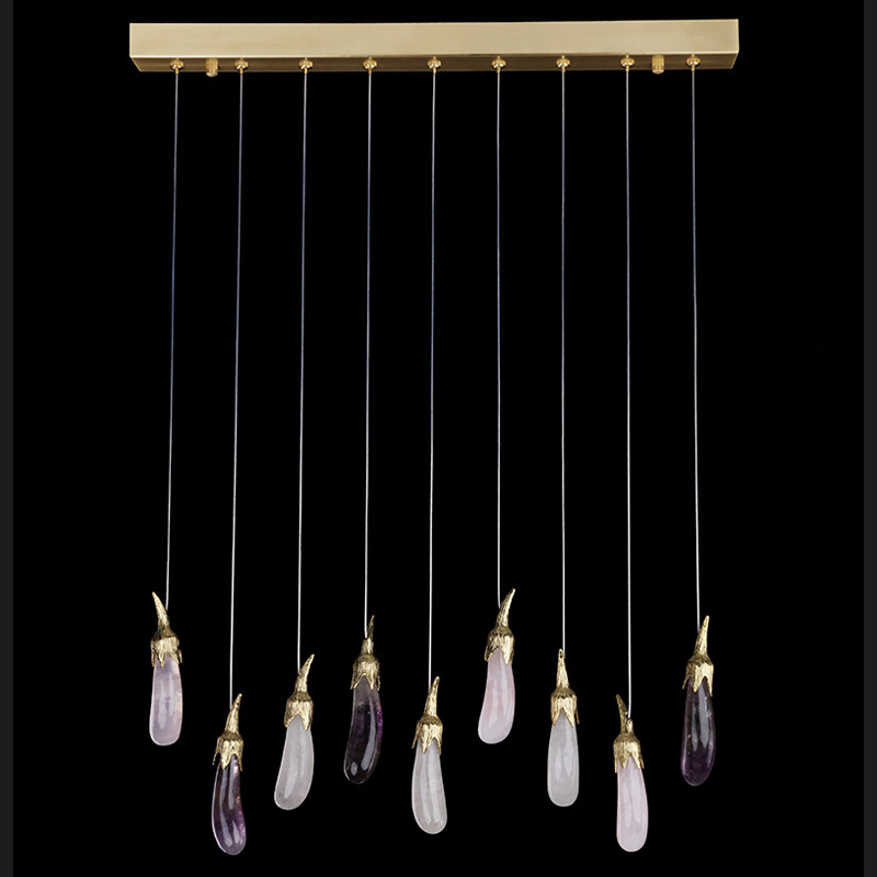 Люстра Eggplant Chandelier Line Латунь Белый Розовый пастельный Violet Dusk ( фиолетовый сумрак ) Люстра Eggplant Chandelier Line Латунь Белый Розовый пастельный Violet Dusk ( фиолетовый сумрак ) в Твери | Loft Concept