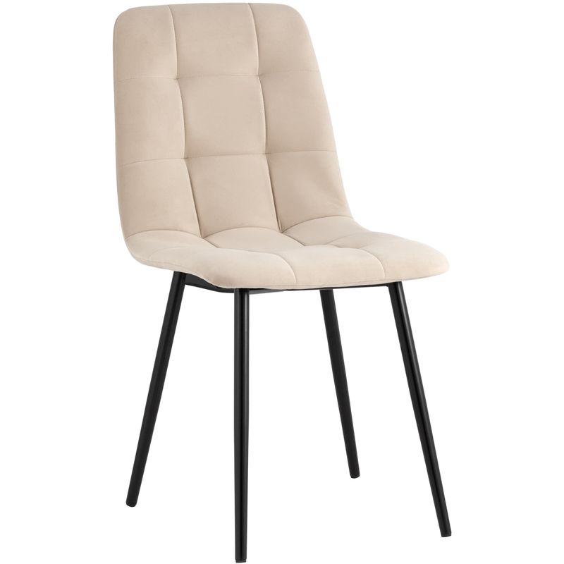 Стул NANCY S-2 Chair Бежевый Велюр Бежевый Черный Стул NANCY S-2 Chair Бежевый Велюр Бежевый Черный в Твери | Loft Concept