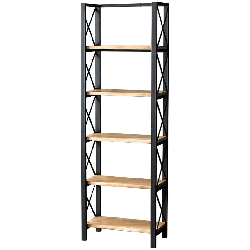 Стеллаж Forster Industrial Metal Rust Rack Черный Светлый дуб Стеллаж Forster Industrial Metal Rust Rack Черный Светлый дуб в Твери | Loft Concept