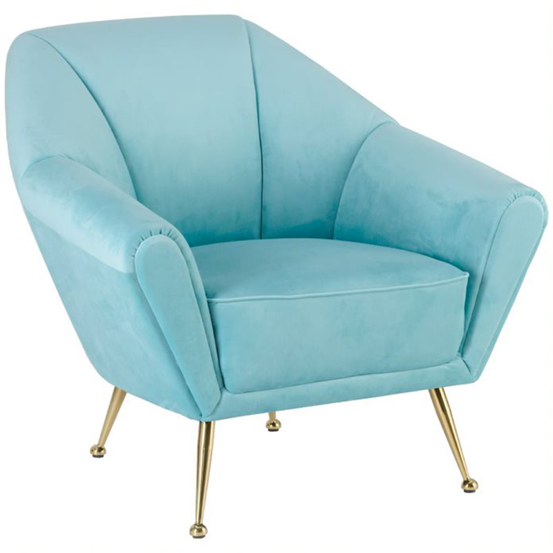 Кресло Brunner Chair light blue Голубой Золотой Кресло Brunner Chair light blue Голубой Золотой в Твери | Loft Concept
