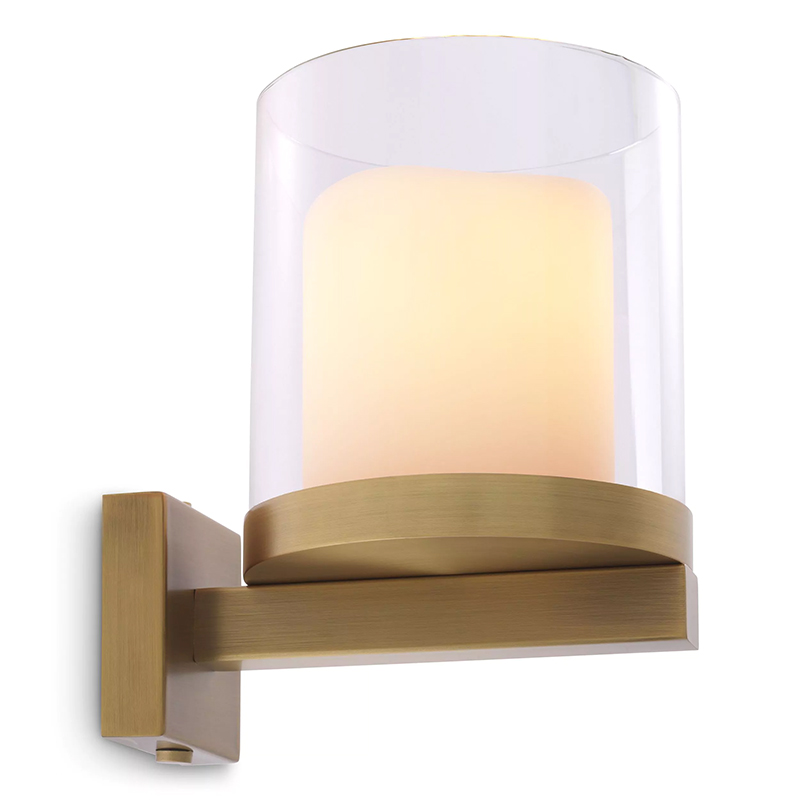 Бра Eichholtz Wall Lamp Donovan Brass Белый Латунь Прозрачное Стекло Бра Eichholtz Wall Lamp Donovan Brass Белый Латунь Прозрачное Стекло в Твери | Loft Concept
