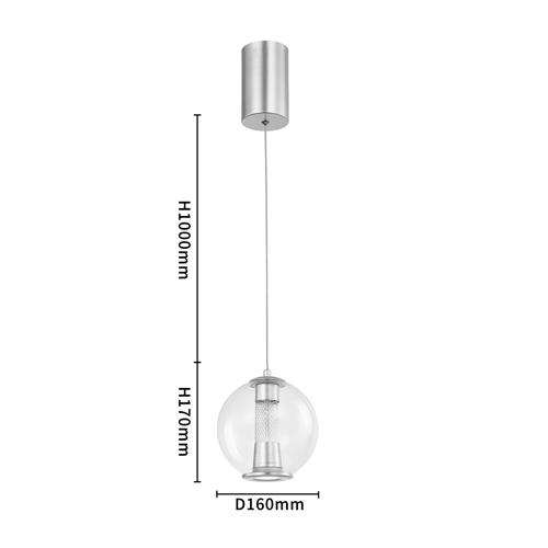 Подвесной светильник с плафоном в форме шара Inner Gleam Orb silver Подвесной светильник с плафоном в форме шара Inner Gleam Orb silver в Твери