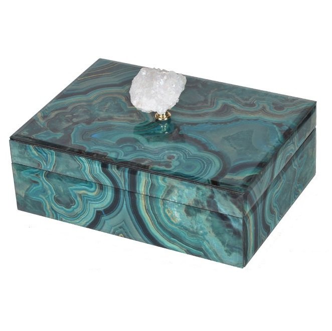 Шкатулка Malachite Pattern горный хрусталь L Малахит (зеленый) Шкатулка Malachite Pattern горный хрусталь L Малахит (зеленый) в Твери | Loft Concept