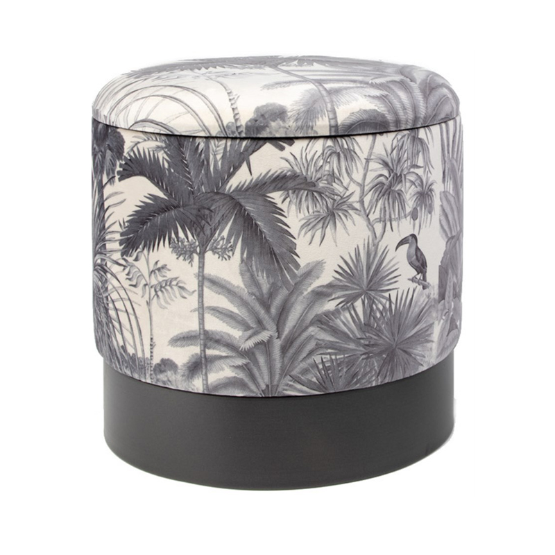 Пуф PUF Jungle Print plants&toucan small Мульти Черный в Твери | Loft Concept 